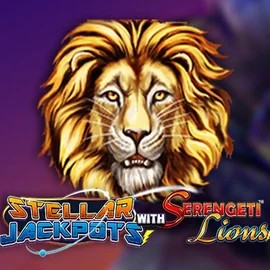 Stellar Jackpots with Serengeti Lions slot logo by Lightning Box Game at Big Lucky Casino